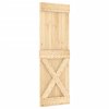 Posuvné dveře s kováním 70 x 210 cm masivní borové dřevo 3203151