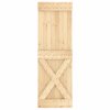 Posuvné dveře s kováním 70 x 210 cm masivní borové dřevo 3203151