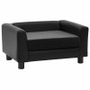 Pohovka pro psy černá 60 x 43 x 30 cm plyš a umělá kůže 170960