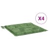 Podušky na židli 4 ks vzor listů 40x40x4 cm textil 361024