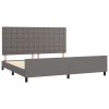 Rám postele s čelem šedý 200x200 cm umělá kůže 3125595