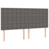 Rám postele s čelem šedý 200x200 cm umělá kůže 3125595