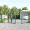 Zahradní branka s pletivem zelená 400 x 175 cm pozinkovaná ocel 154537