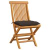 Zahradní židle s taupe poduškami 6 ks masivní teak 3065613