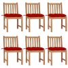 Zahradní židle 6 ks s poduškami masivní teak 3073136