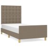 Rám postele bez matrací taupe 90x200 cm textil 3125353
