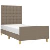 Rám postele bez matrací taupe 90x200 cm textil 3125353