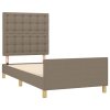 Rám postele bez matrací taupe 90x200 cm textil 3125353