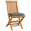 Zahradní židle s šedými poduškami 6 ks masivní teak 3065606