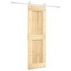 Posuvné dveře s kováním 70 x 210 cm masivní borové dřevo 3203260