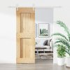 Posuvné dveře s kováním 70 x 210 cm masivní borové dřevo 3203260