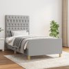 Rám postele bez matrace světle šedá 100 x 200 cm textil 3125276