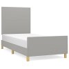 Rám postele bez matrace světle šedá 100 x 200 cm textil 3124871