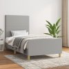 Rám postele bez matrace světle šedá 100 x 200 cm textil 3124871