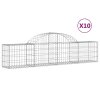 Klenuté gabionové koše 10 ks 200x30x40/60 cm pozinkované železo 3146055