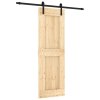 Posuvné dveře s kováním 70 x 210 cm masivní borové dřevo 3202975