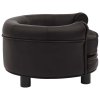 Pohovka pro psy hnědá 48 x 48 x 32 cm plyš a umělá kůže 170958