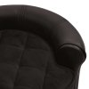 Pohovka pro psy hnědá 48 x 48 x 32 cm plyš a umělá kůže 170958