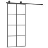 Posuvné dveře s kováním 90x205 cm ESG sklo a hliník 3152141