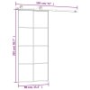Posuvné dveře s kováním 90x205 cm ESG sklo a hliník 3152141