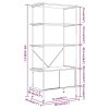 5patrový policový regál se skříňkou 80x40x163cm ocel a kompozit 336355