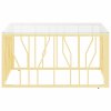 Konferenční stolek zlatý 80 x 80 x 40 cm nerezová ocel a sklo 350058