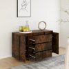 Příborník se 3 zásuvkami kouřový dub 120 x 41 x 75 cm kompozit 813062