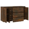 Příborník se 3 zásuvkami kouřový dub 120 x 41 x 75 cm kompozit 813062