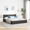 Zvedací rám postele úložný prostor tmavě šedý textil 160x200cm 285574