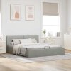 Rám postele s úložným prostorem světle šedý textil 180x200cm 285581