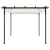 Pergola se zatahovací střechou krémově bílá 3 x 3 m ocel 49325