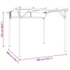 Pergola se zatahovací střechou krémově bílá 3 x 3 m ocel 49325