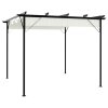 Pergola se zatahovací střechou krémově bílá 3 x 3 m ocel 49325