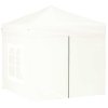 Skládací party stan s bočními stěnami bílý 2 x 2 m 93503