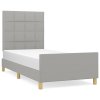 Rám postele bez matrace světle šedá 100 x 200 cm textil 3125033