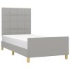 Rám postele bez matrace světle šedá 100 x 200 cm textil 3125033