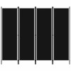 4dílný paraván černý 200 x 180 cm 320722