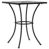 Mozaikový bistro stolek černý a bílý 60 cm keramika 46707