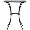 Mozaikový bistro stolek černý a bílý 60 cm keramika 46707