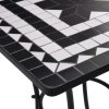 Mozaikový bistro stolek černý a bílý 60 cm keramika 46707