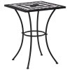 Mozaikový bistro stolek černý a bílý 60 cm keramika 46707