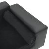 Pohovka pro psy tmavě šedá 81 x 43 x 31 cm plyš a umělá kůže 171044