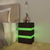 Noční stolek s LED černý 45 x 35 x 67 cm kompozitní dřevo 326841