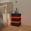 Noční stolek s LED černý 45 x 35 x 67 cm kompozitní dřevo 326841