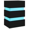 Noční stolek s LED černý 45 x 35 x 67 cm kompozitní dřevo 326841
