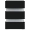 Noční stolek s LED černý 45 x 35 x 67 cm kompozitní dřevo 326841