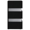 Noční stolek s LED černý 45 x 35 x 67 cm kompozitní dřevo 326841