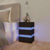 Noční stolek s LED černý 45 x 35 x 67 cm kompozitní dřevo 326841