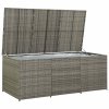 Zahradní úložný box polyratan 180 x 90 x 70 cm šedý 46479