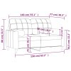 2místná pohovka s polštáři světle šedá 140 cm textil 3200782